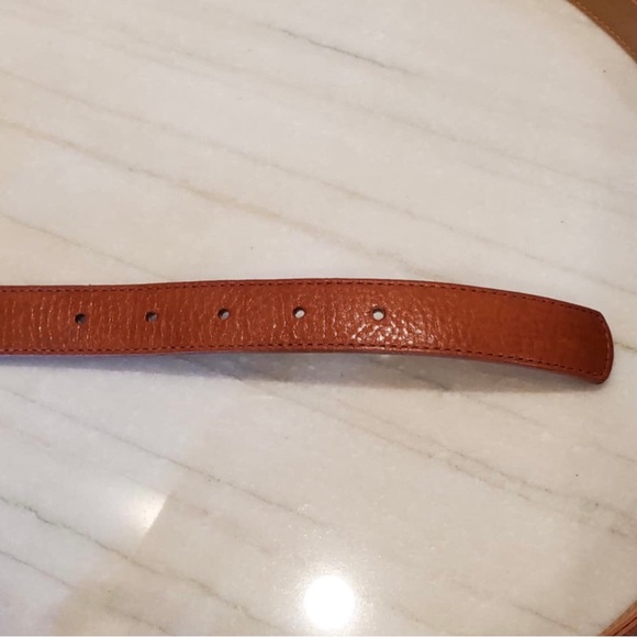 Longaberger Brown Leather Belt Gold Tone Metal Basket Charm - Picture 5 of 5